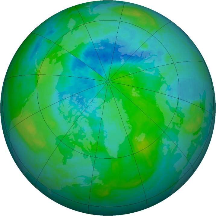 Arctic ozone map for 06 September 1992